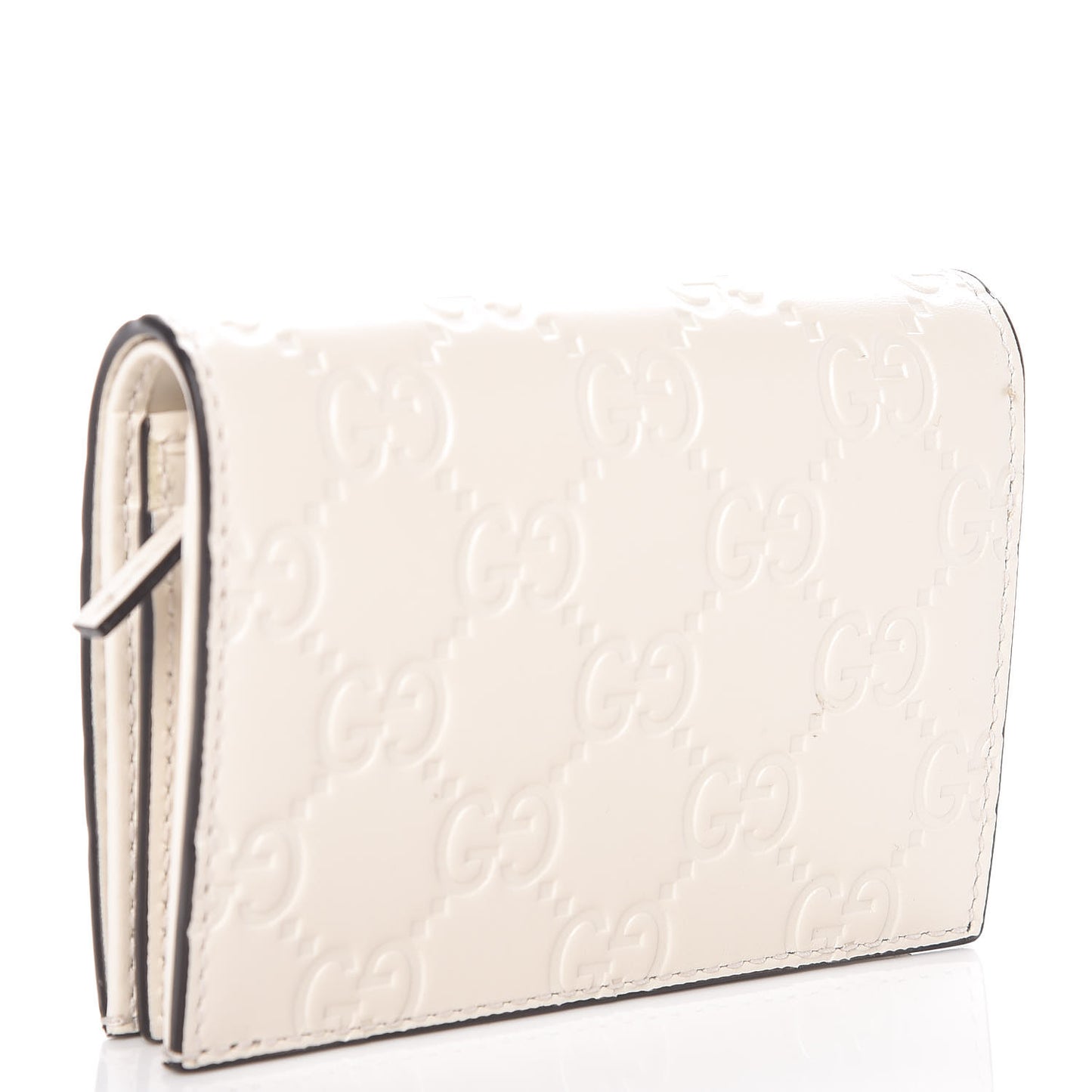 Guccissima Cherries Card Case Wallet White