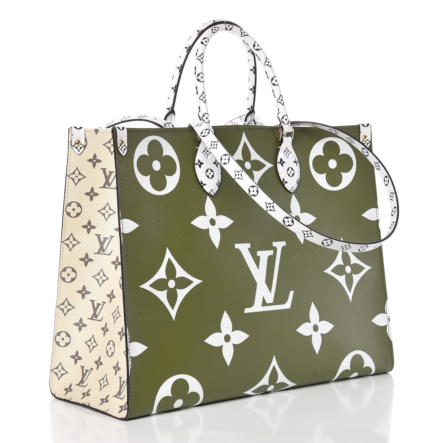 Louis Vuitton Monogram Giant Onthego GM Kaki Beige 3 of 9