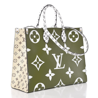 Louis Vuitton Monogram Giant Onthego GM Kaki Beige 3 of 9