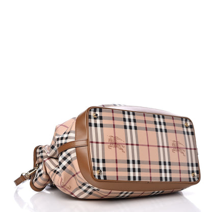Burberry Haymarket Check Medium Golderton Tote Mid Camel 5 of 9