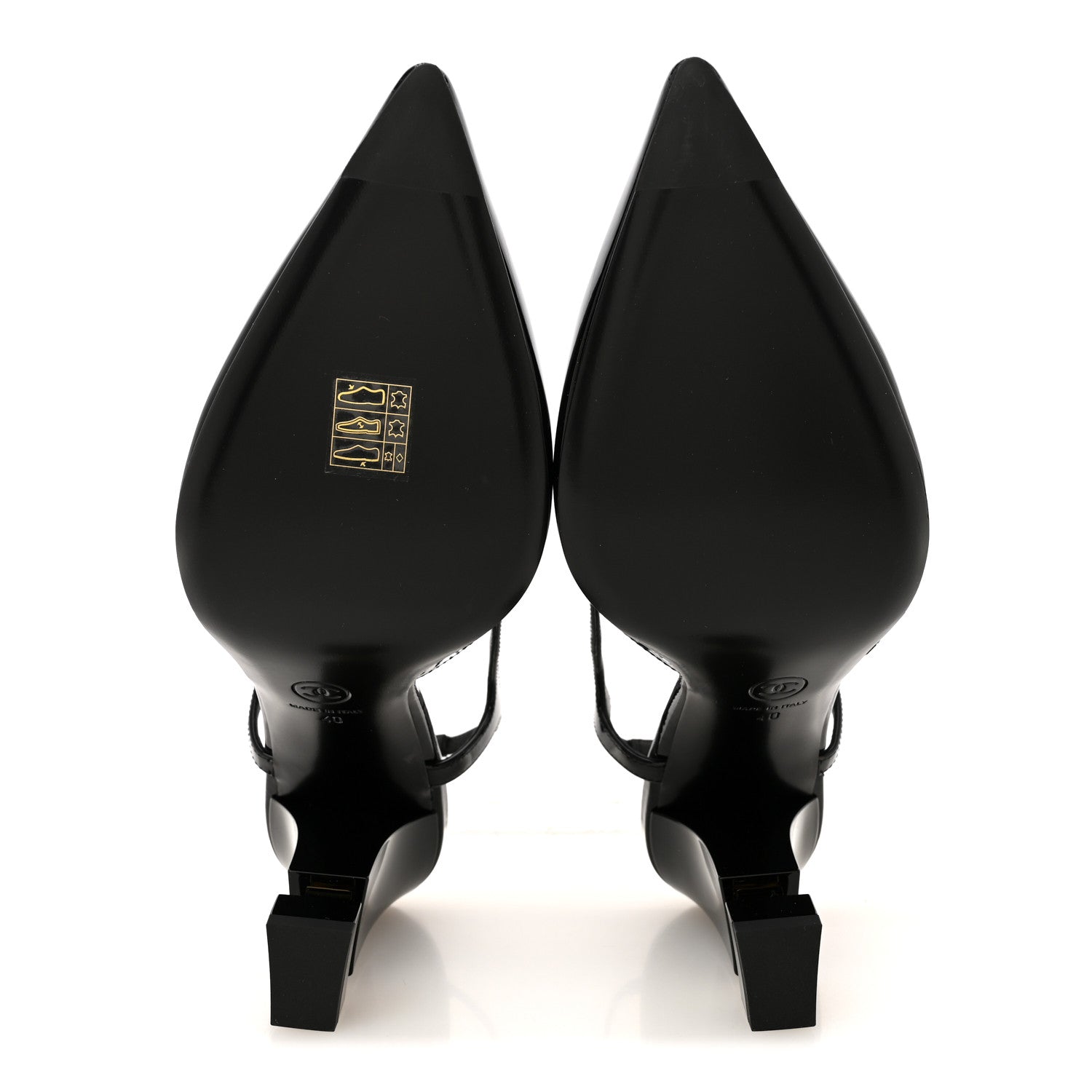 Chanel Patent Calfskin Slingback CC Cutout Pumps 40 Black 6 of 10
