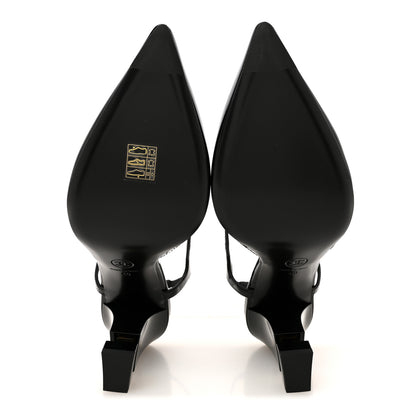 Chanel Patent Calfskin Slingback CC Cutout Pumps 40 Black 6 of 10
