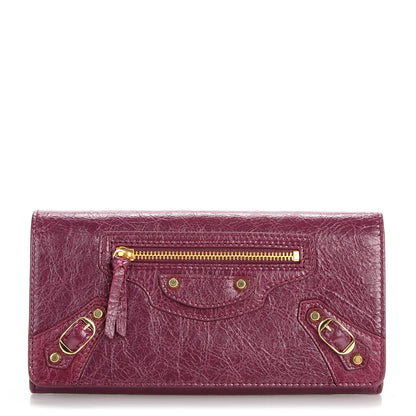Balenciaga Agneau Classic Hardware Money Wallet Violet Prune 1 of 11