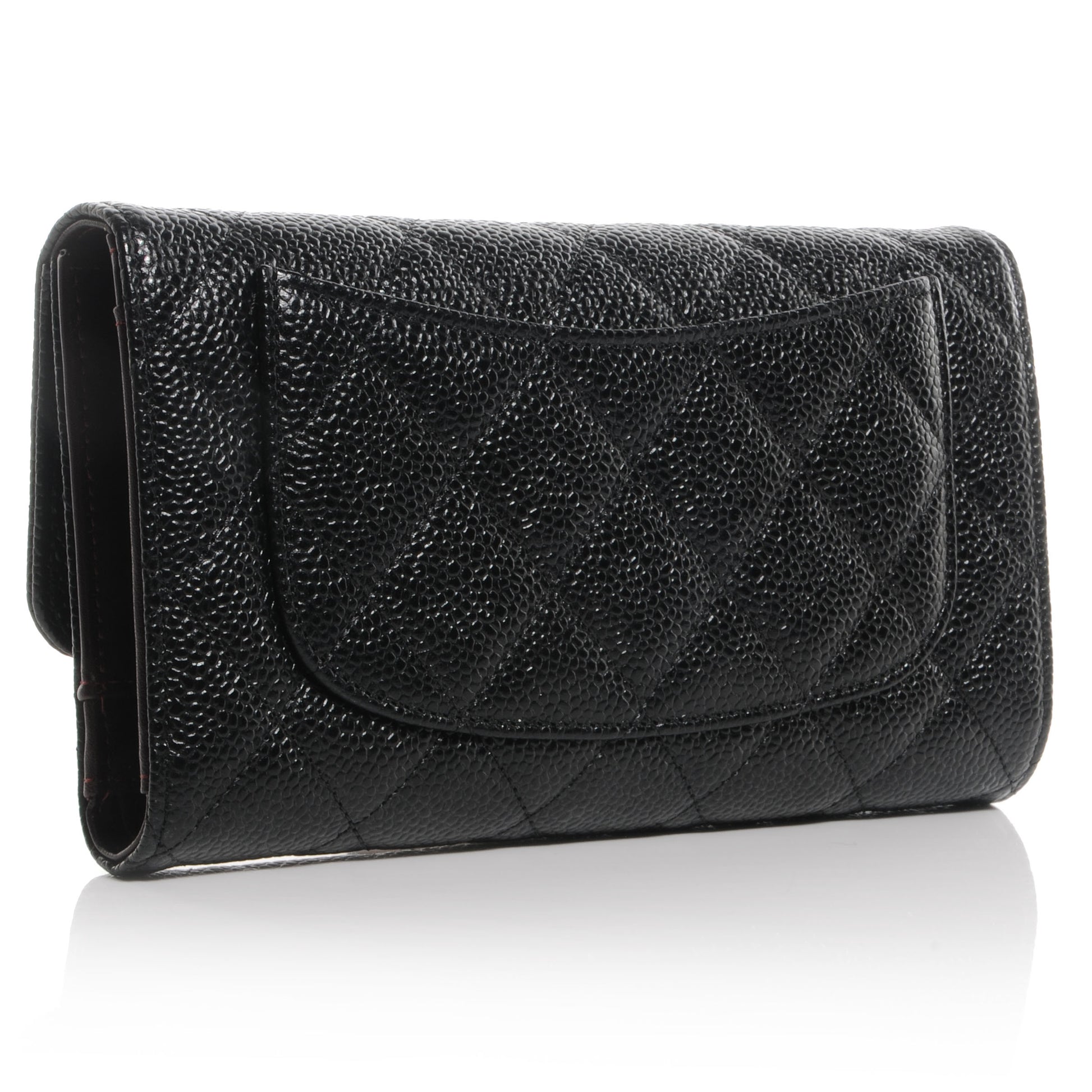 Chanel Caviar Quilted Long Flap Wallet Black 3 of 9