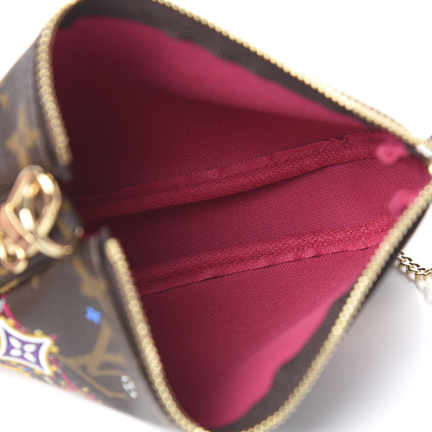 Louis Vuitton Monogram 2020 Christmas Animation Roller Coaster Mini Pochette Accessories Pivoine 5 of 8