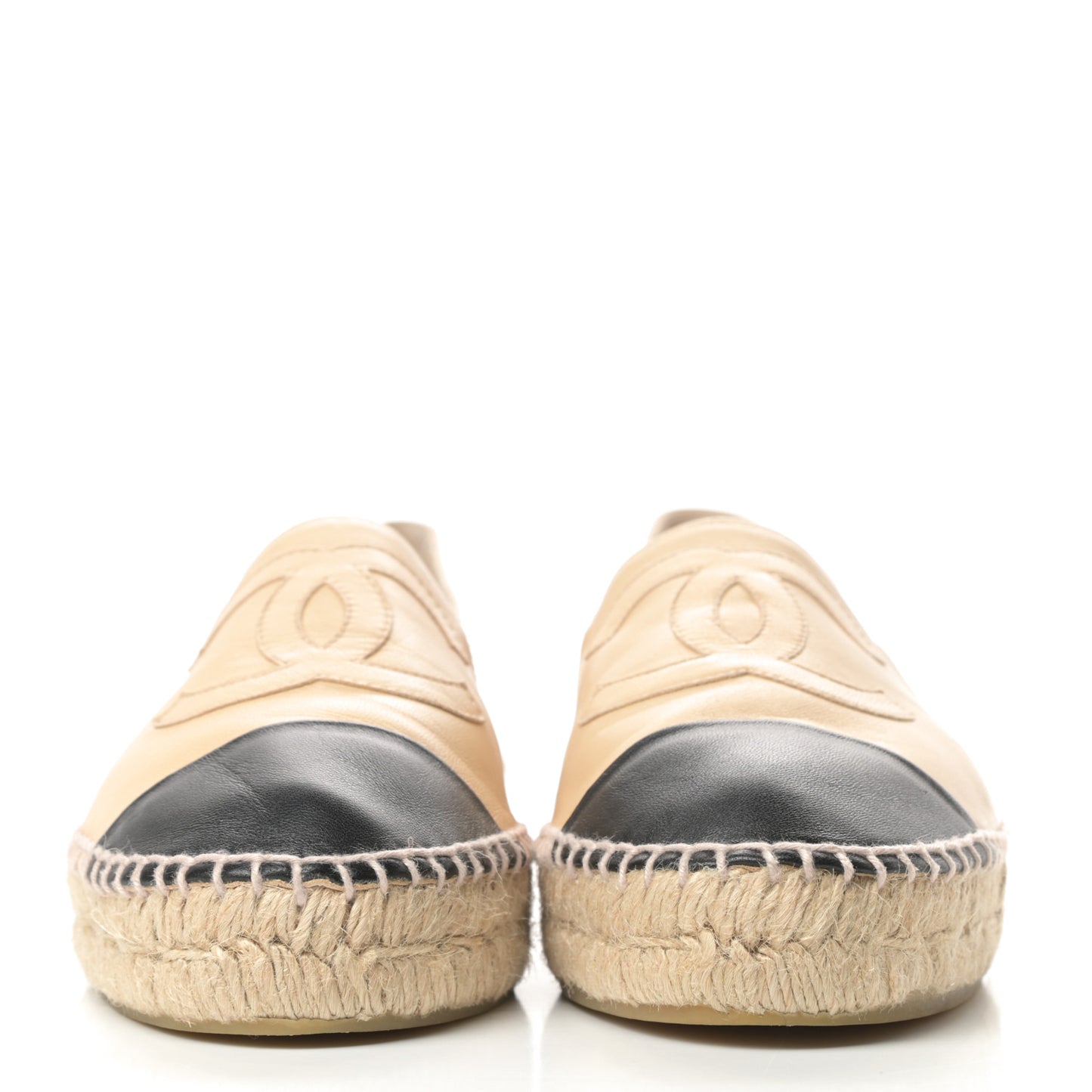Lambskin CC Espadrilles 39 Beige Black