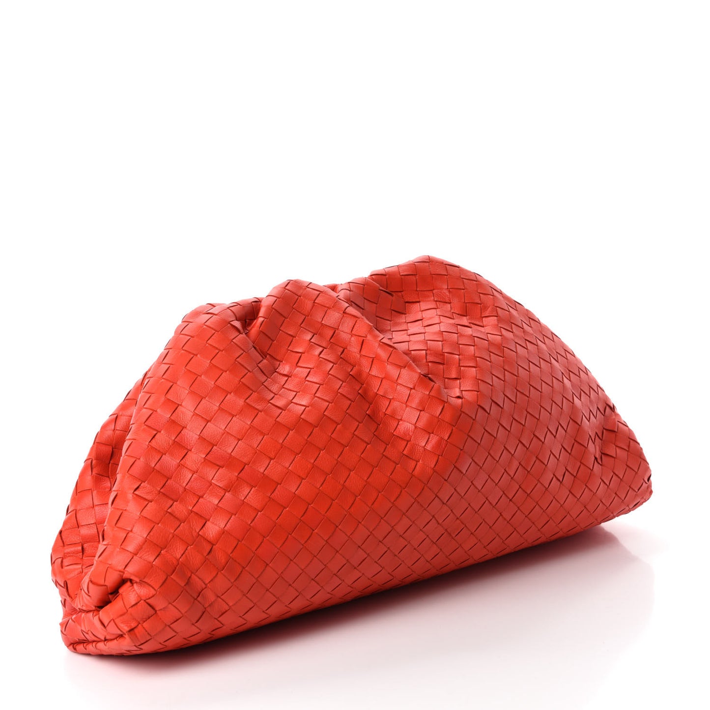 Nappa Maxi Intrecciato The Pouch Oversized Clutch Bright Red