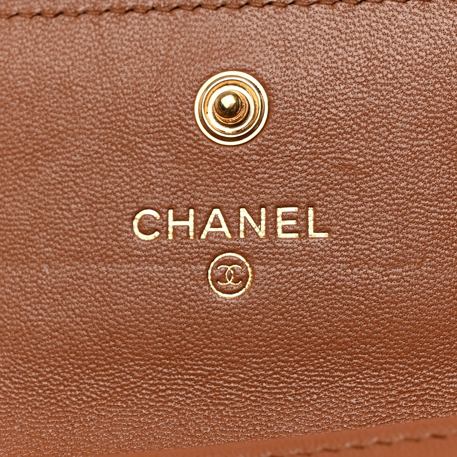 Chanel Shiny Goatskin Quilted Chanel 19 Flap Card Holder Brown 5 of 8