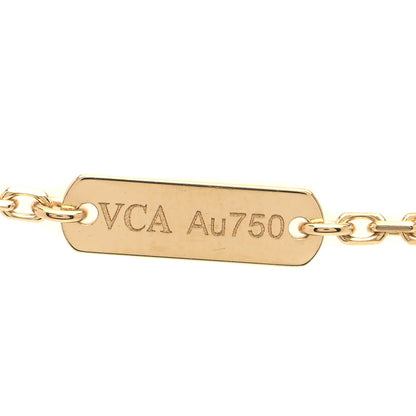 Van Cleef & Arpels 18K Yellow Gold Diamond Yellow Mother of Pearl Vintage Alhambra Pendant Necklace 5 of 6