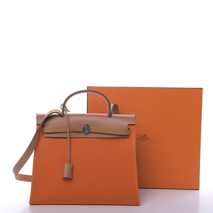 Hermes Vache Hunter Toile Herbag Zip 31 PM Orange 13 of 13