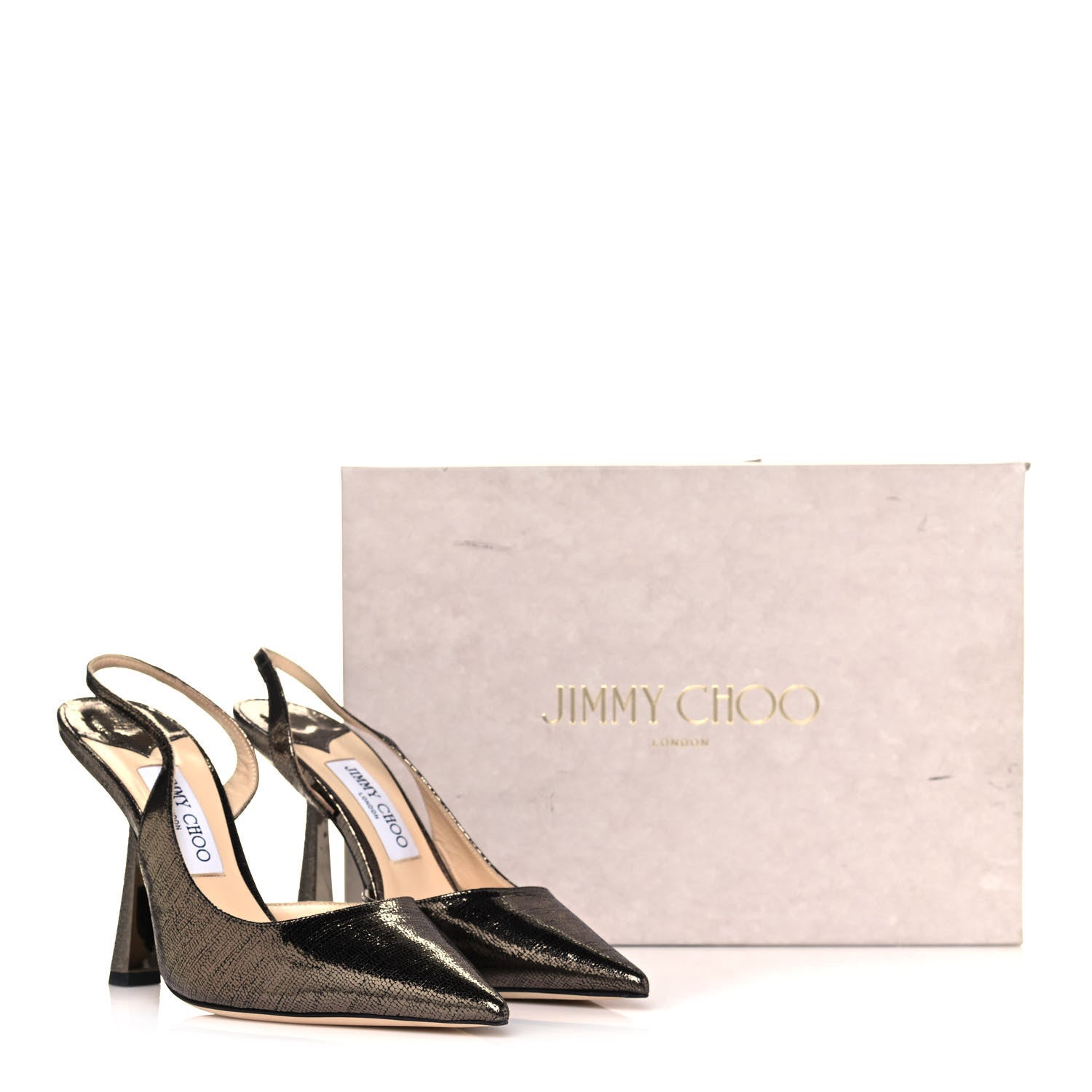 Jimmy Choo Metallic Calfskin Fetto 100 Pump 39 Bronze 8 of 8