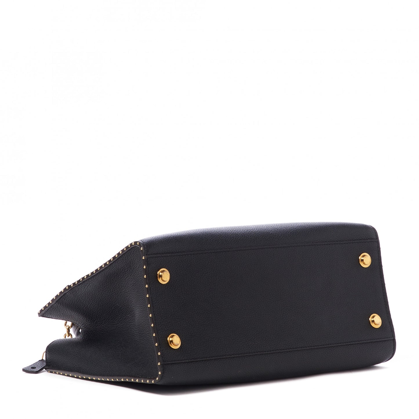 Calfskin Studded City Steamer MM Black