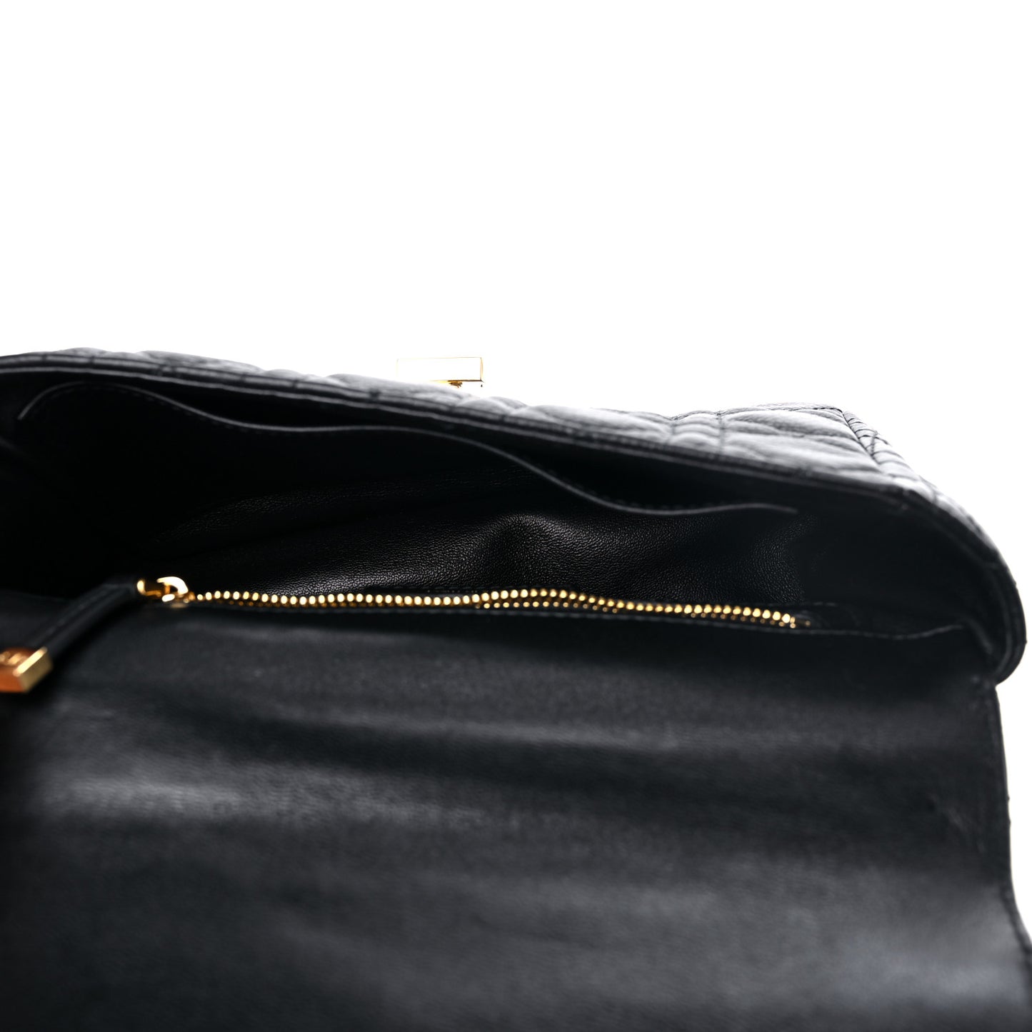 Calfskin Cannage Small Caro Bag Black
