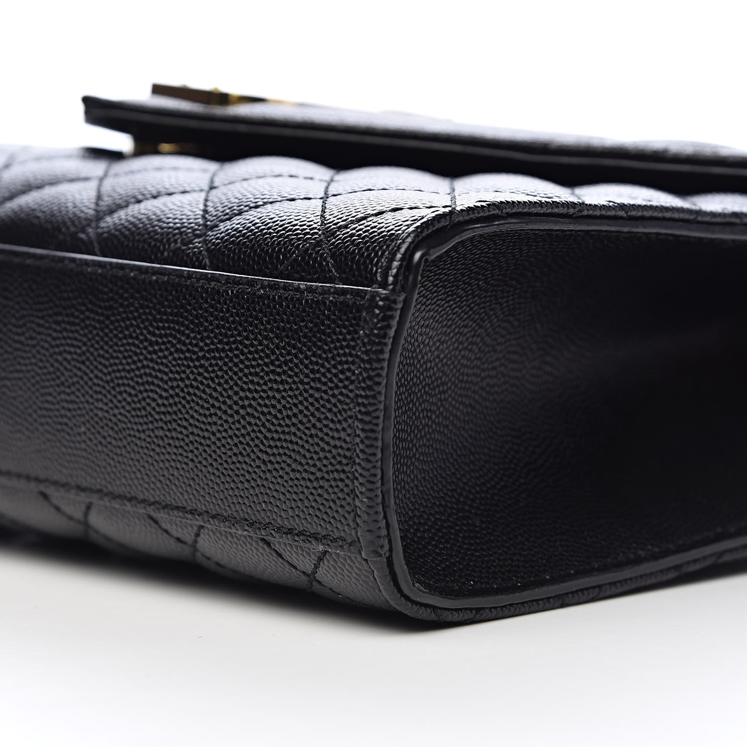 Saint Laurent Grain De Poudre Textured Mixed Matelasse Triquilt Medium Monogram Satchel Black 9 of 10
