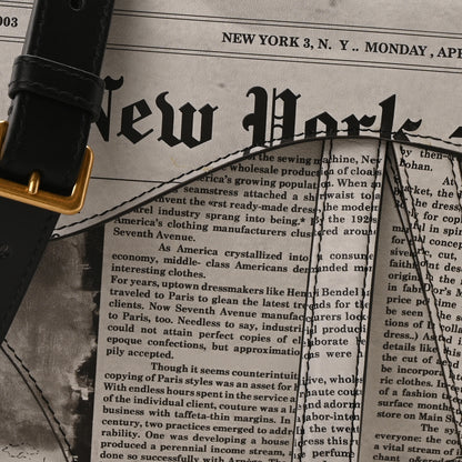 Christian Dior Calfskin Newspaper Printed Saddle Bag With Strap Black White 8 of 11