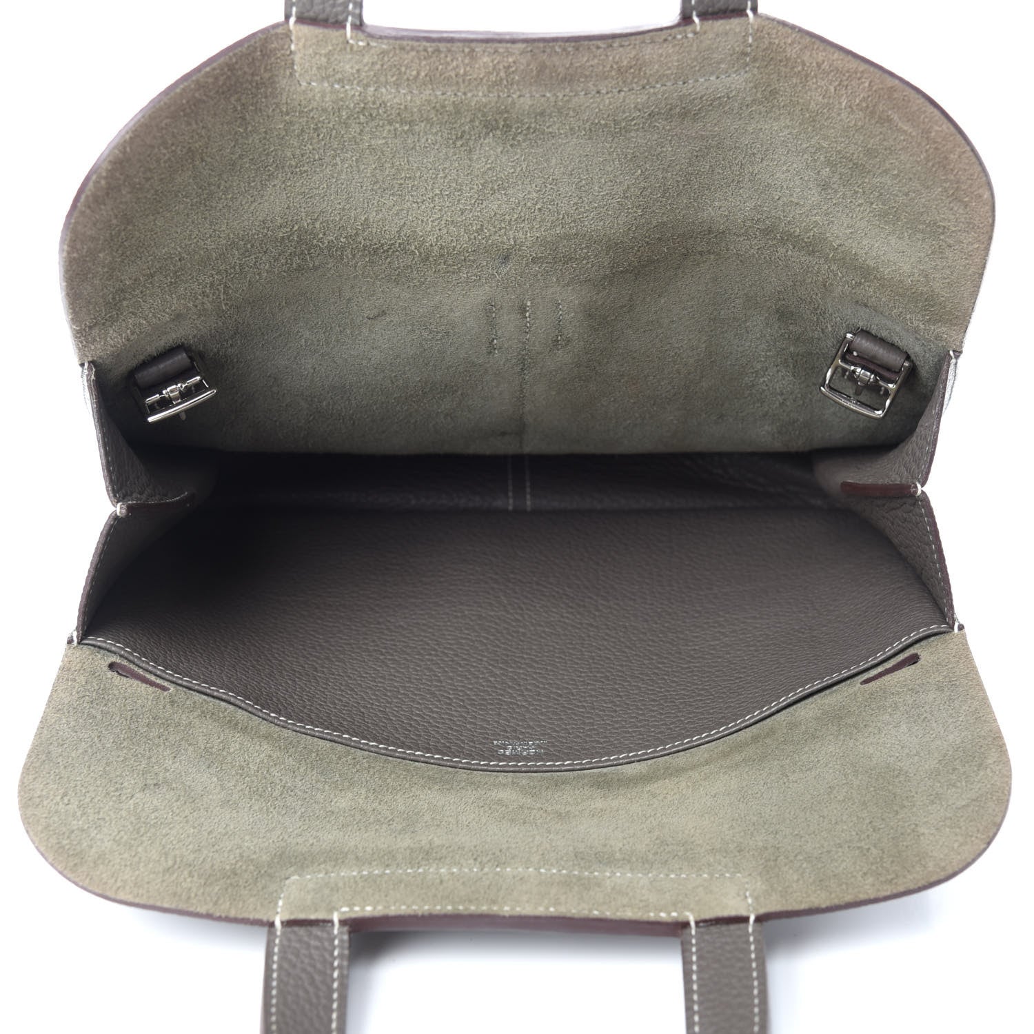 Hermes Taurillon Clemence Halzan 31 GM Etain 6 of 18