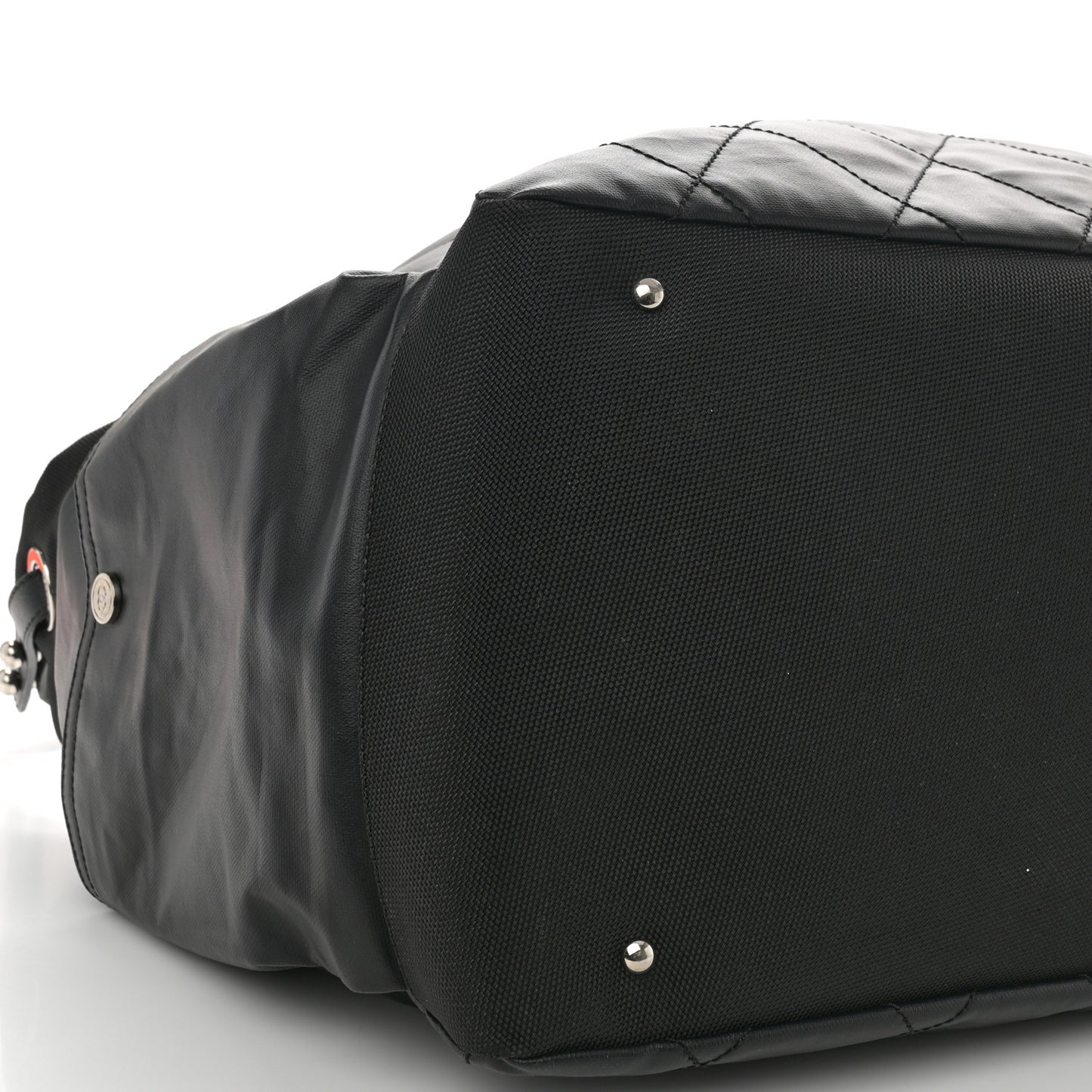 Coated Canvas Stitched XL Paris Biarritz Tote Black