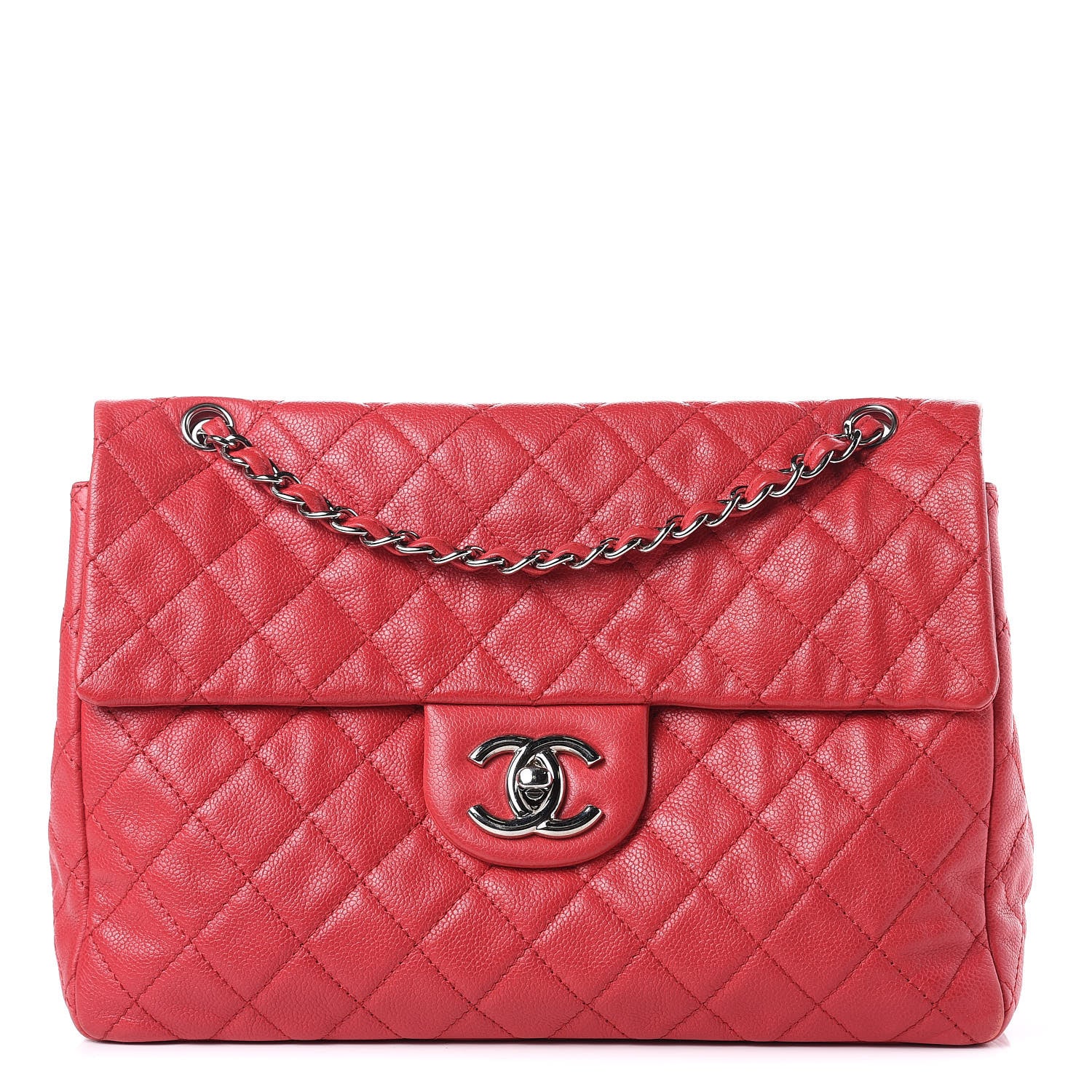 Chanel Washed Caviar Quilted Maxi Single Flap Fuchsia 1 of 13