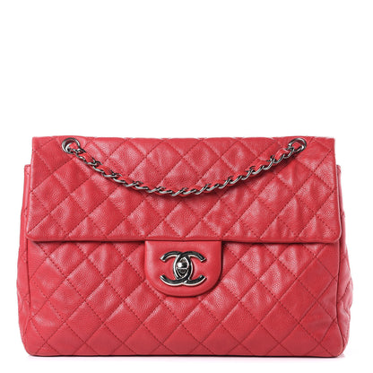 Chanel Washed Caviar Quilted Maxi Single Flap Fuchsia 1 of 13