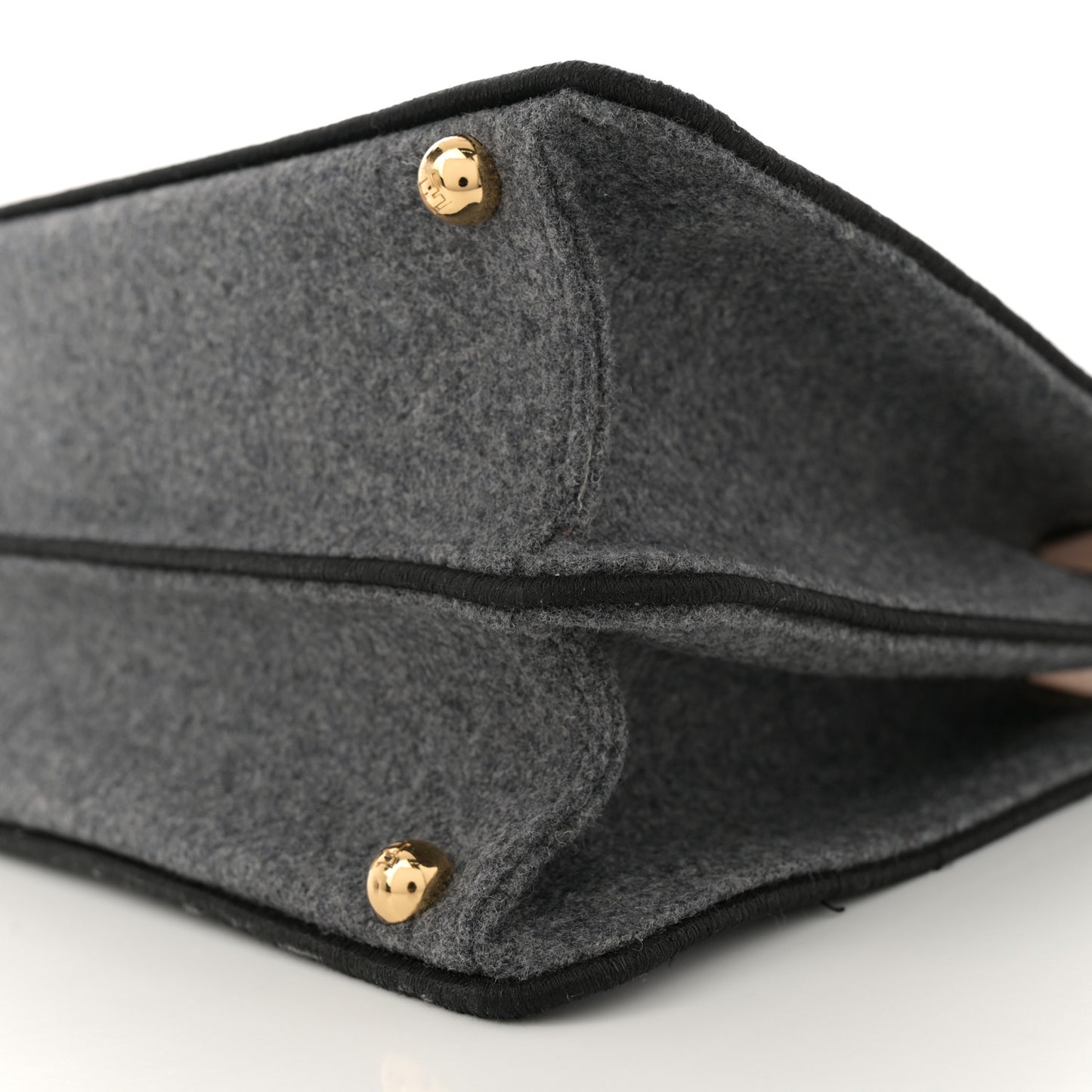 Melange Flannel Satin Threaded Edge Medium Peekaboo I SEE U Satchel Grigio Bois de Rose