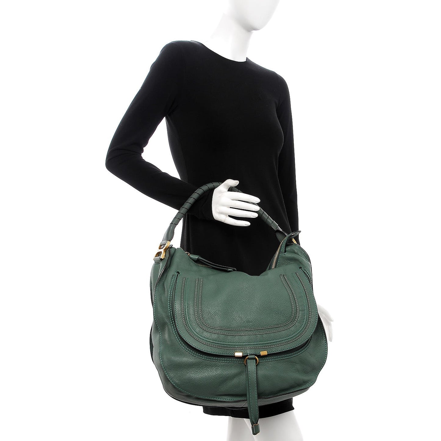 Calfskin Large Marcie Hobo Eucalyptus