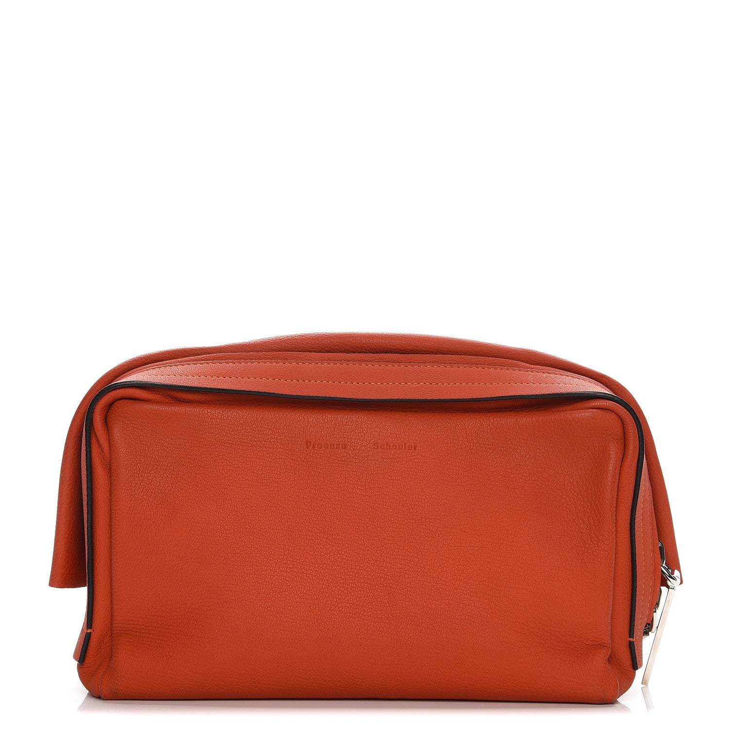 Proenza Schouler Grained Calfskin Carlton Clutch Dark Orange 1 of 12