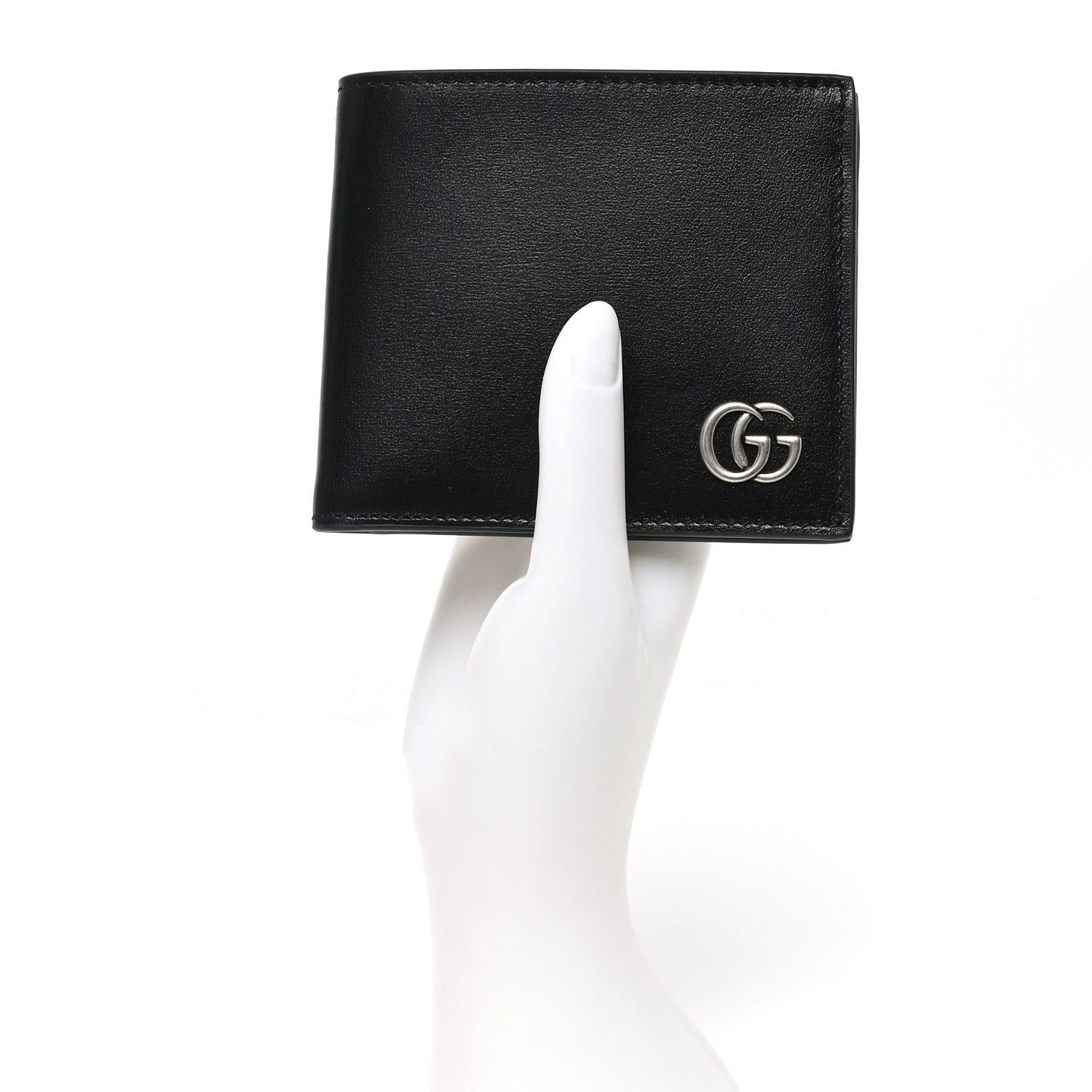Gucci Smooth Calfskin GG Marmont Bi-Fold Wallet Black 2 of 8