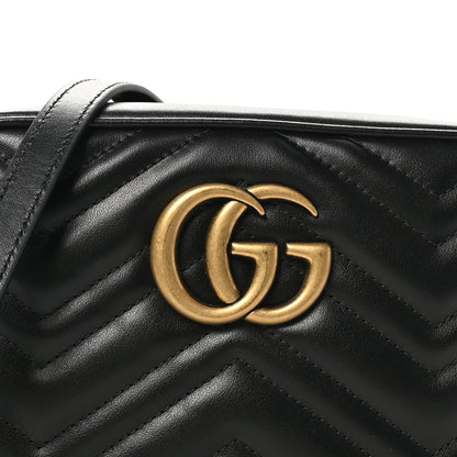Gucci Calfskin Matelasse Small GG Marmont Chain Shoulder Bag Black 8 of 10
