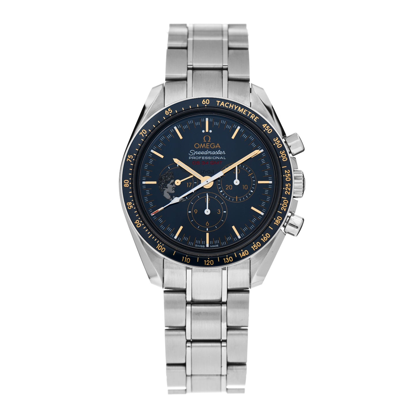 Stainless Steel 42mm Speedmaster Co-Axial Apollo XVII Moonwatch Chronograph Manual Winding Watch Blue 311.30.42.30.03.001