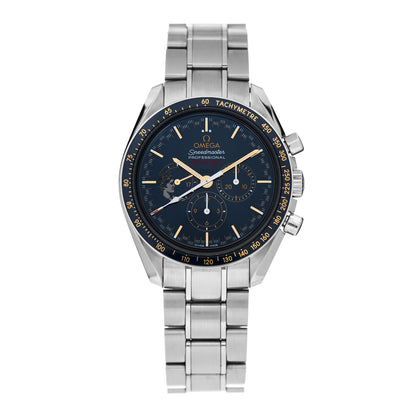 Omega Stainless Steel 42mm Speedmaster Co-Axial Apollo XVII Moonwatch Chronograph Manual Winding Watch Blue 311.30.42.30.03.001 1 of 5