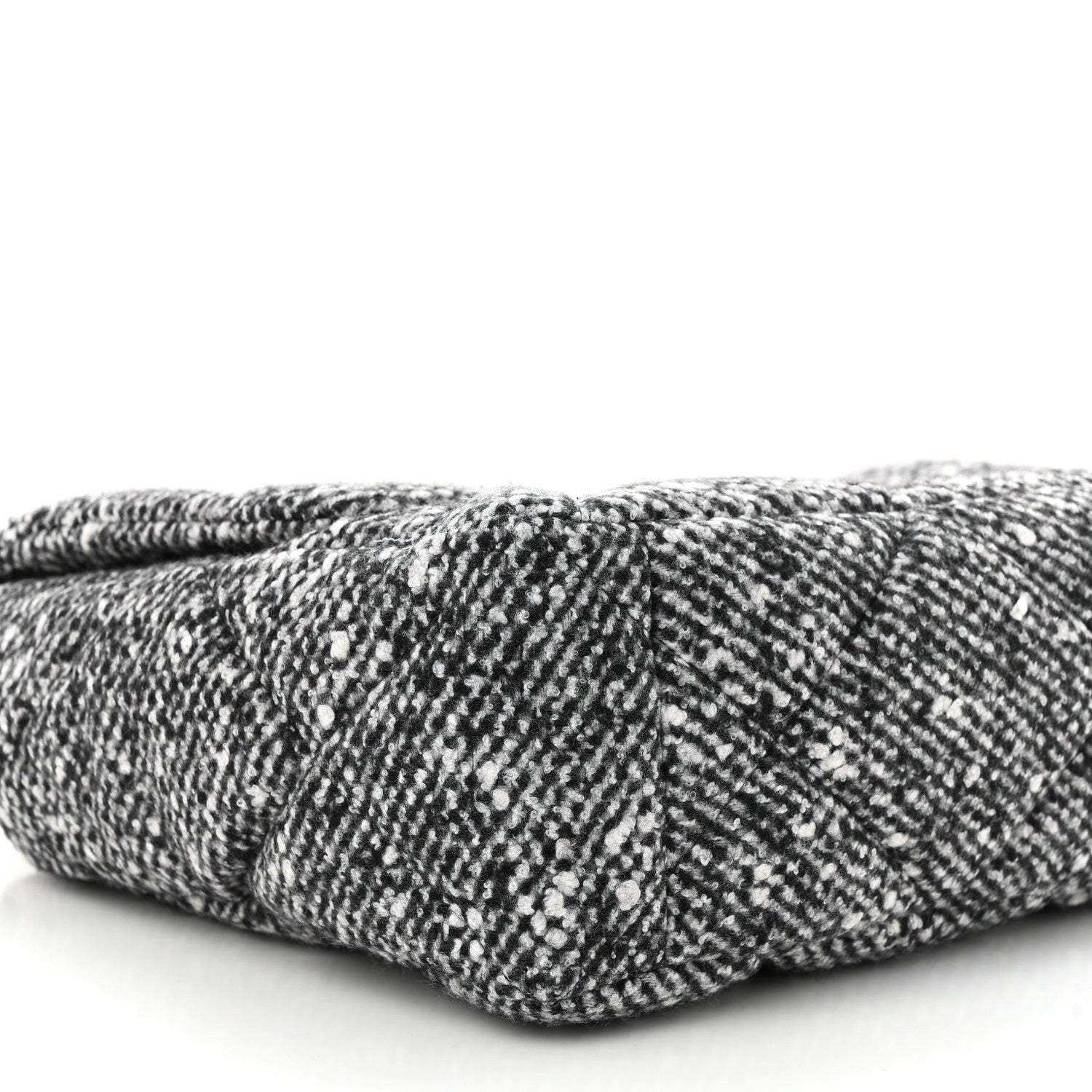 Chanel Tweed Quilted Maxi Chanel 19 Flap Black White 9 of 12