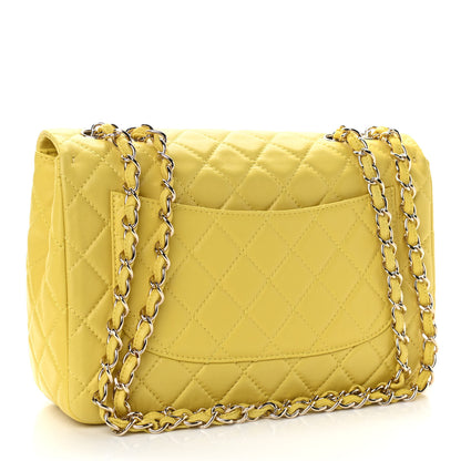 Chanel Lambskin Quilted Jumbo Single Flap Yellow 2 of 9