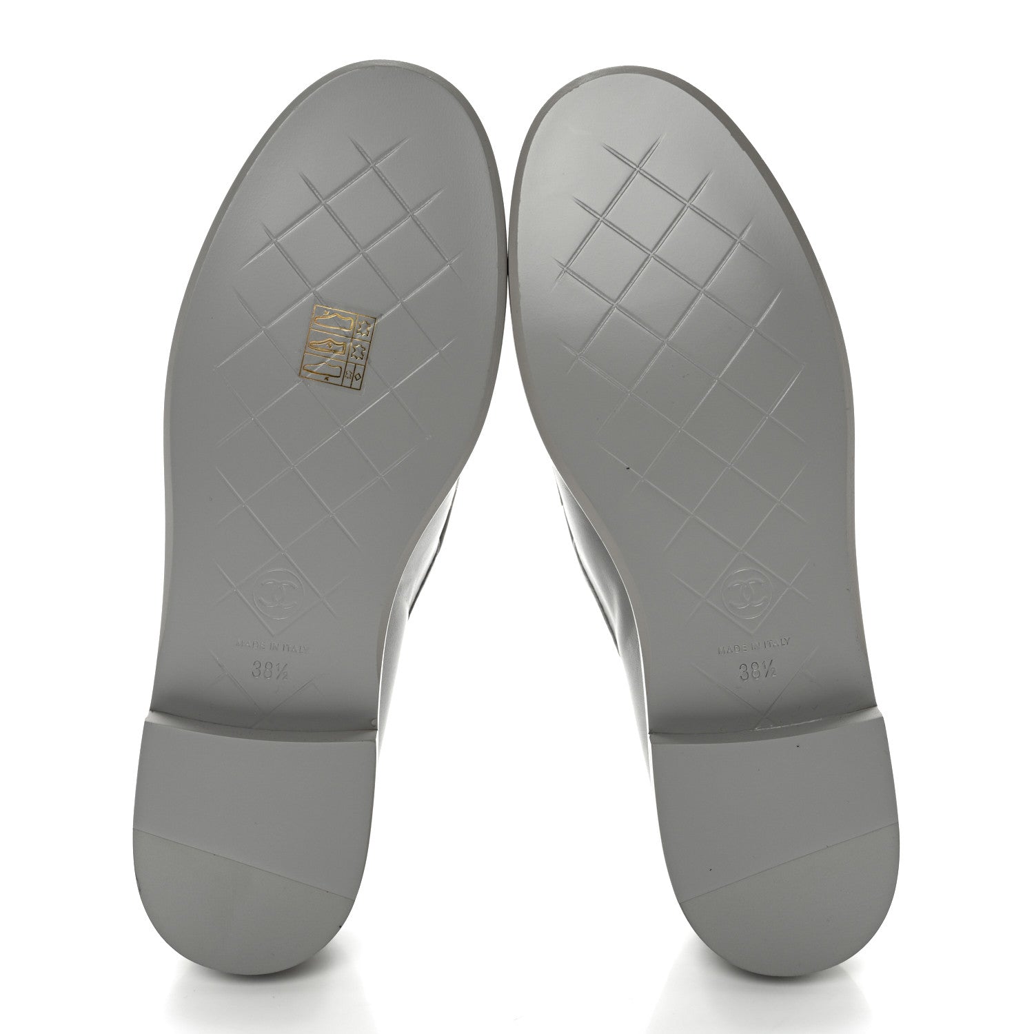 Chanel Lambskin Quilted CC Turnlock Moccasins 38.5 Grey 5 of 11