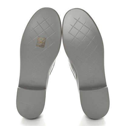 Chanel Lambskin Quilted CC Turnlock Moccasins 38.5 Grey 5 of 11