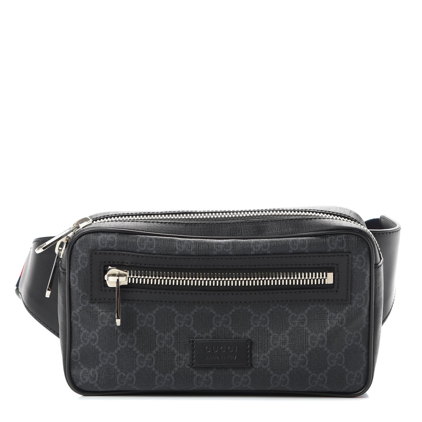 Soft GG Supreme Monogram Web Belt Bag Black Grey