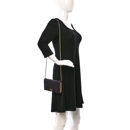 Salvatore Ferragamo Calfskin Vara Wallet On Chain Plum 2 of 16