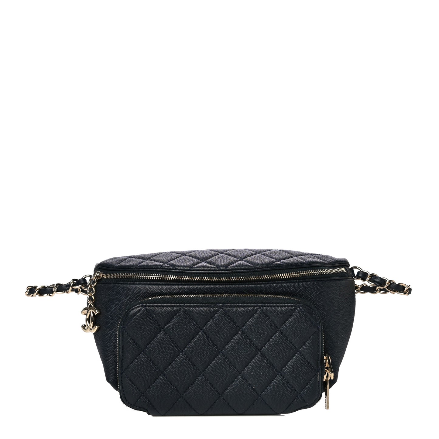 Caviar Quilted Business Affinity Waist Belt Bag Navy