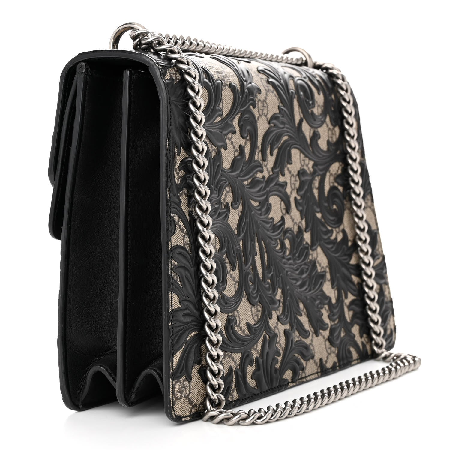 Gucci GG Supreme Monogram Arabesque Medium Dionysus Shoulder Bag Black 3 of 14