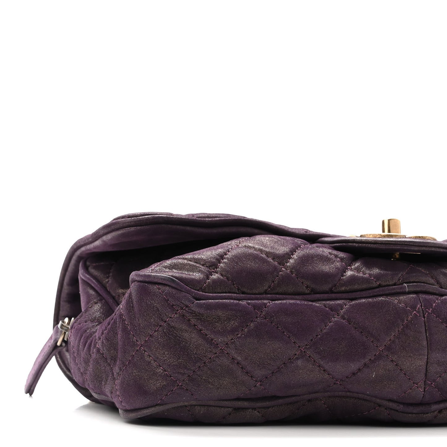Iridescent Calfskin Quilted Small Shiva Flap Purple