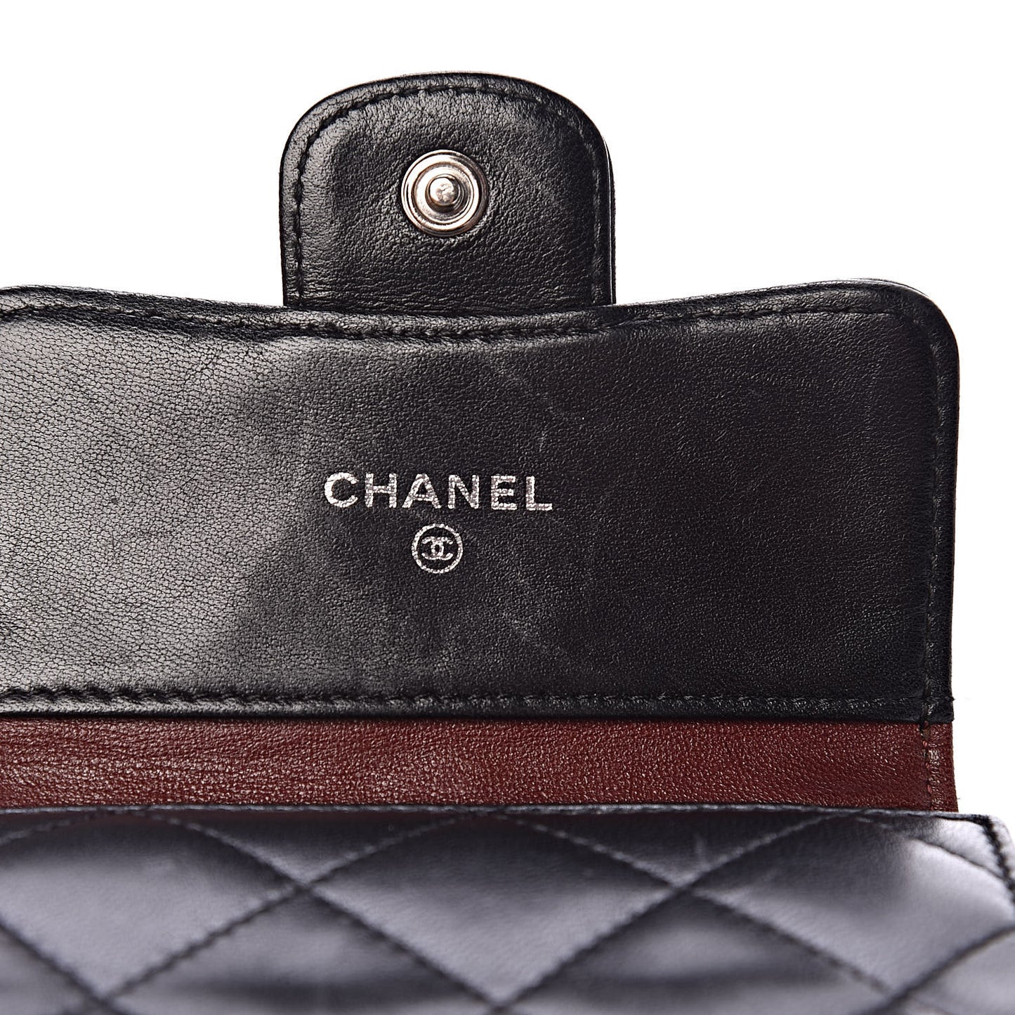 Lambskin Quilted Double Sided Wallet Black