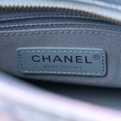 Chanel Iridescent Aged Calfskin Quilted Small Gabrielle Hobo Blue 6 of 11