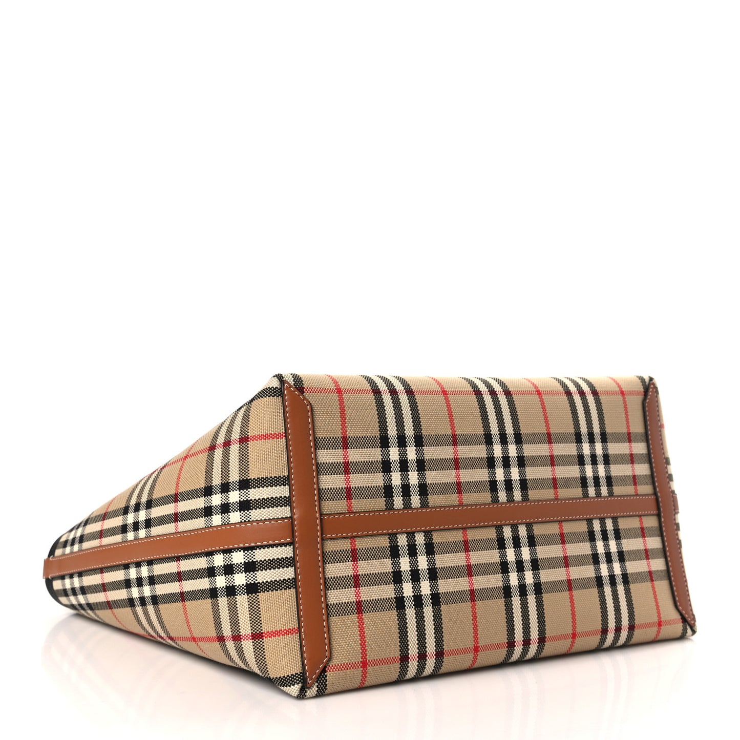Cotton Vintage Check Medium London Tote Bag Briar Brown Black