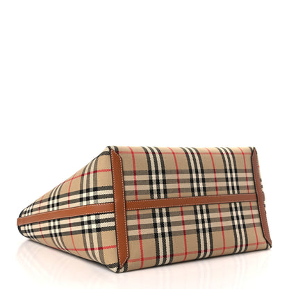 Burberry Cotton Vintage Check Medium London Tote Bag Briar Brown Black 5 of 10