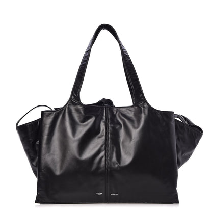 Celine Paperweight Calfskin Medium Tri-Fold Bag Black 1 of 8