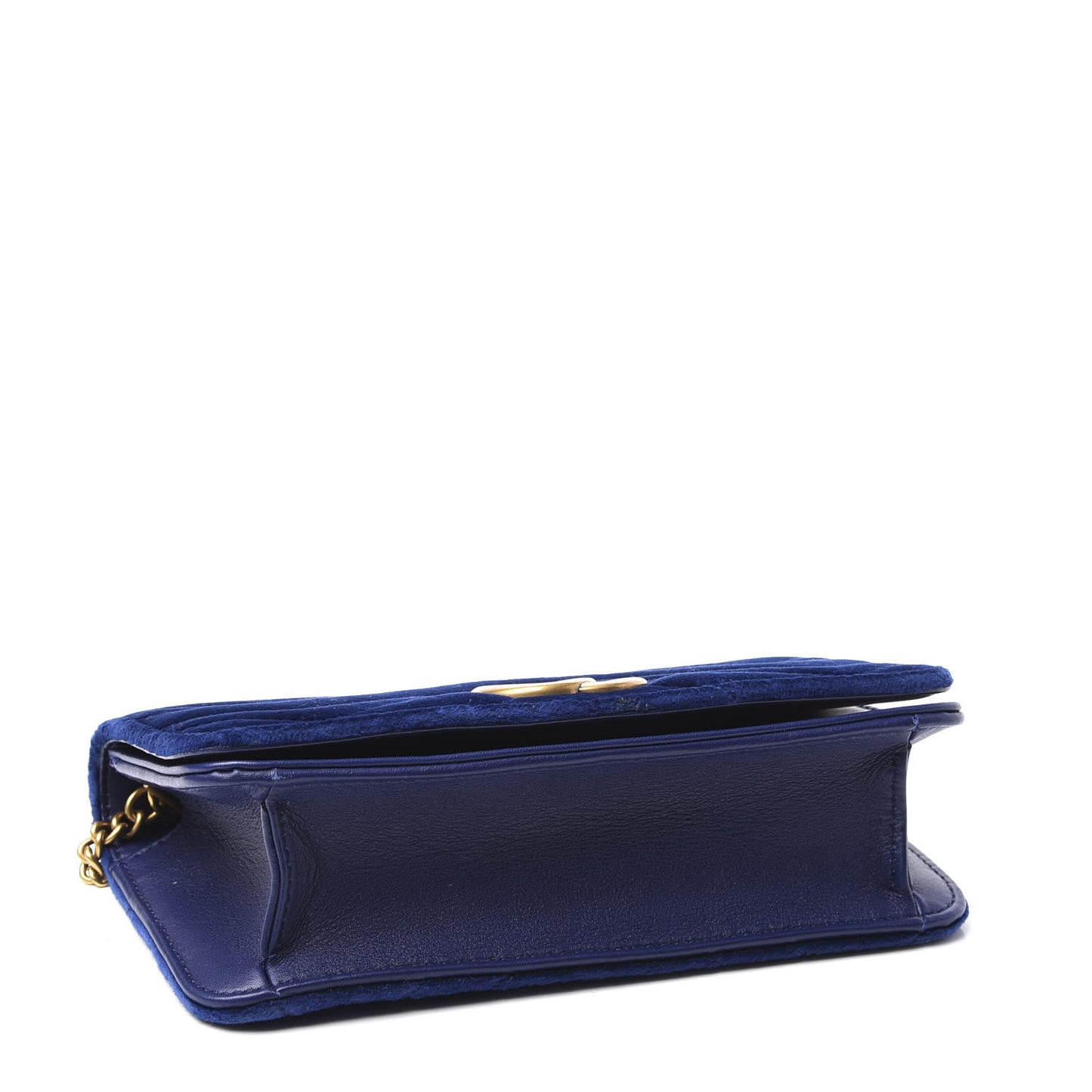 Velvet Matelasse GG Marmont Mini Bag Cobalt Blue