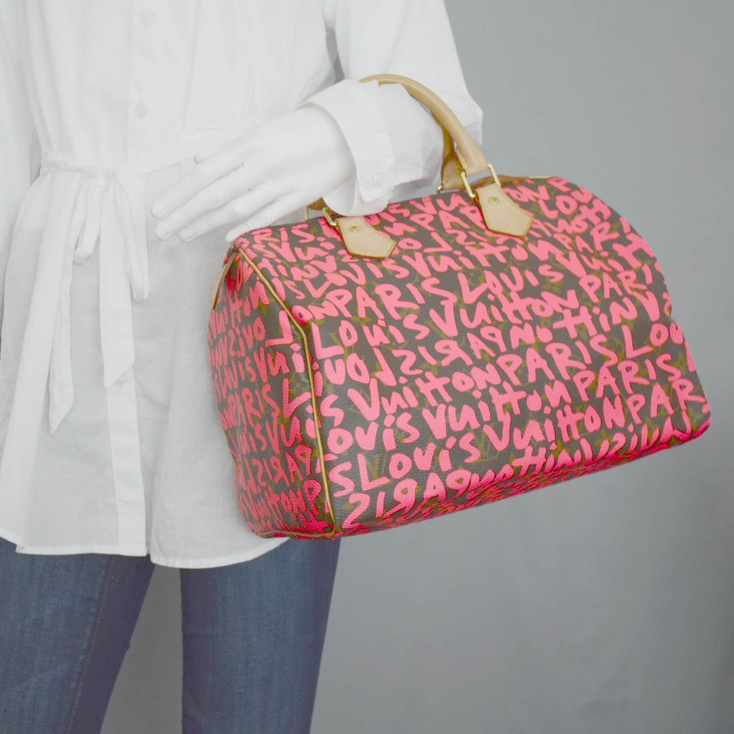 Monogram Graffiti Speedy 30 Fuchsia
