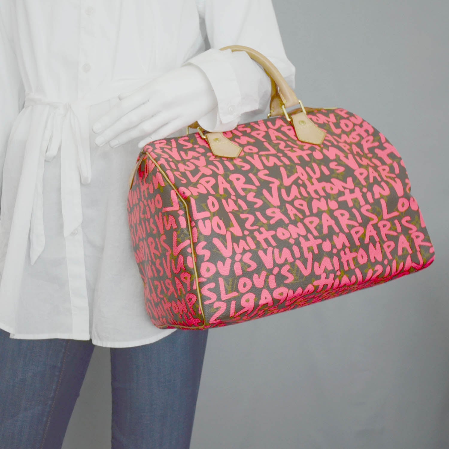 Louis Vuitton Monogram Graffiti Speedy 30 Fuchsia 2 of 13