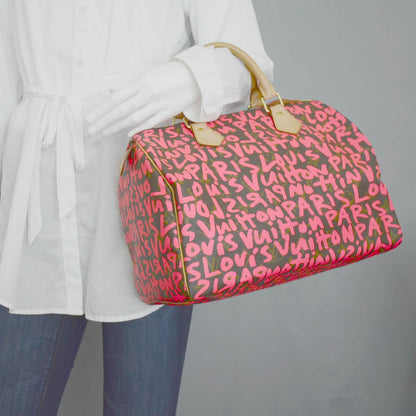 Louis Vuitton Monogram Graffiti Speedy 30 Fuchsia 2 of 13