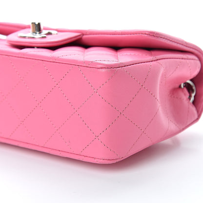 Chanel Lambskin Quilted Mini Rectangular Flap Dark Pink 10 of 11