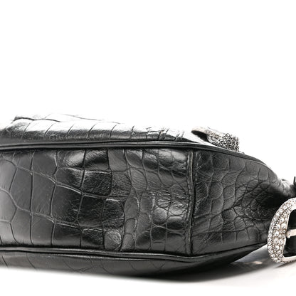 Balenciaga Extra Supple Calfskin Crystal Crocodile Embossed Le Cagole Shoulder Bag XS Black 11 of 11